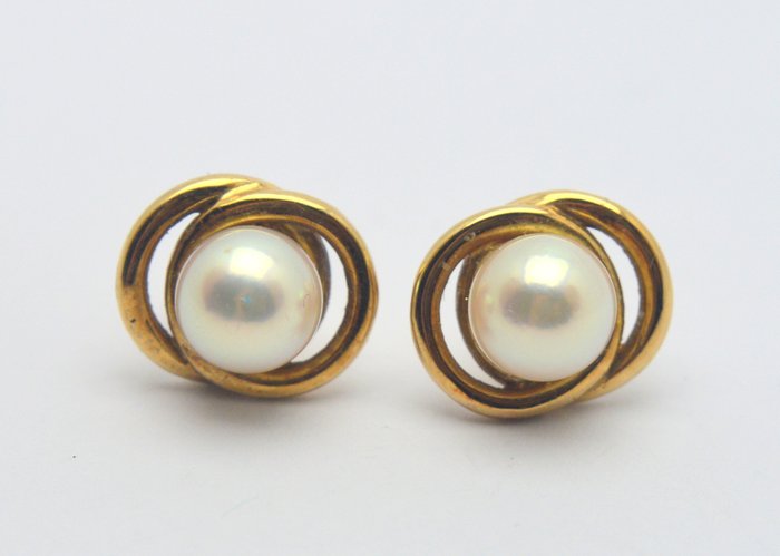 375 Yellow gold - Earrings Pearl - Catawiki