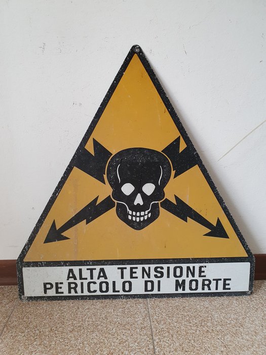 Placa "Perigo de morte de alta tensão" - Alumínio pintado