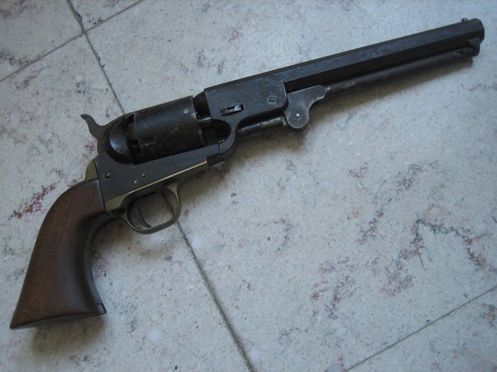 比利时 - Colt 1851 Navy, fabrication "Colt breveté" - arme de fabrication belge, sous licence Colt ( ou en contrefaçon de licence) - 冲撞 - 左轮手枪 - 36