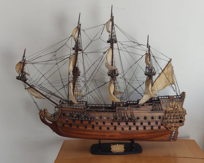 Maqueta de barco, Soleil-Royal (1669) - Madera - Segunda mitad del siglo XX