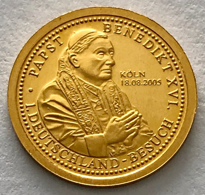 Németország - Goldmedaille  2005 - Papst Benedikt XVI. - 1/25 oz - Arany