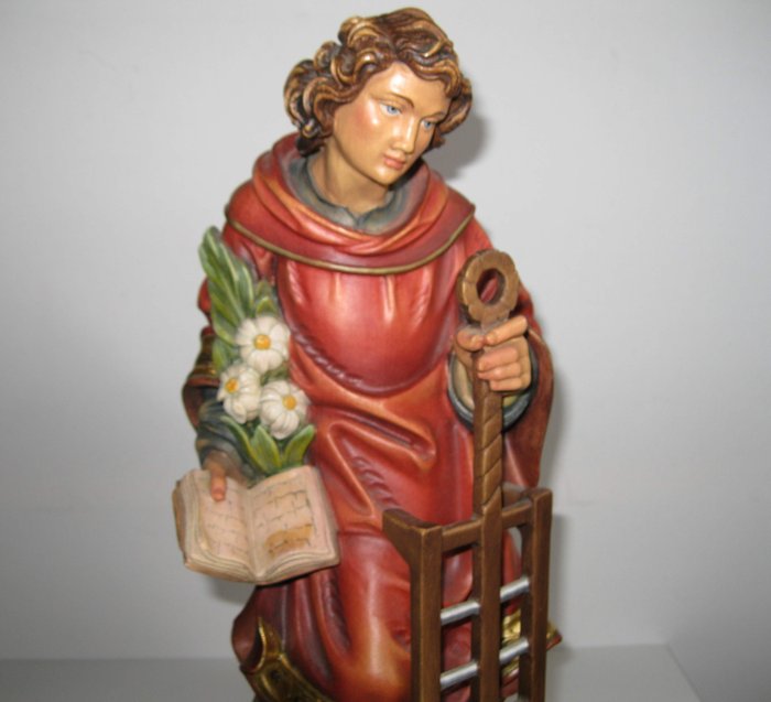 Carving, 罗马木制人物圣劳伦蒂乌斯，厨师圣人赞助人圣人 - 木