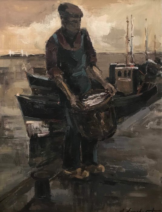 Achiel Lombaert (1911-1990) - Na de visvangst