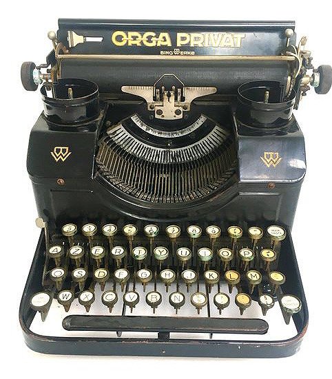 Orga Privat model 3 - Machine à écrire, 1920 - Fer (fonte/fer forgé)