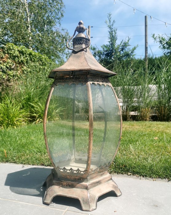 Image 2 of Chinoiserie Lantern - Glass, metal - recent