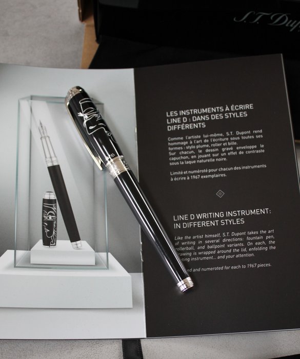 ST Dupont Line D Limited Edition 1967 Picasso 2018 Black & White Ballpoint Pen 