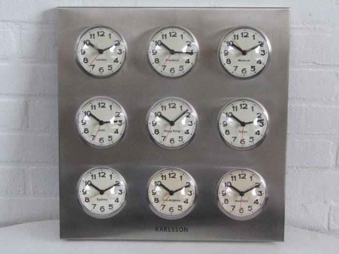 Karlsson - Relógio mundial, 9 vezes cidades do mundo