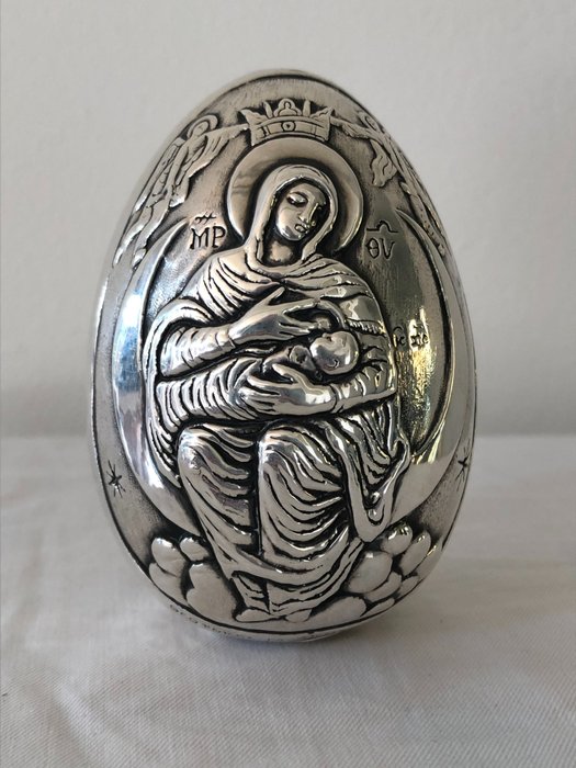 Silvergrekiskt (ortodox) ägg - Silver
