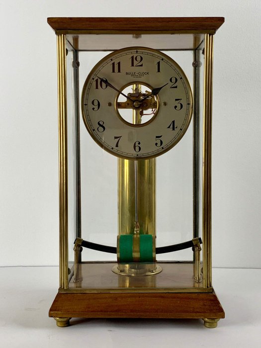 Electric clock 1930 - Bulle - Brass, Glass, Silver plated, Wood - Early 20th century