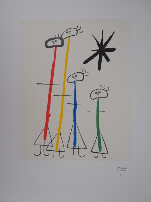 Joan Miro (1893-1983) - Famille à l'étoile