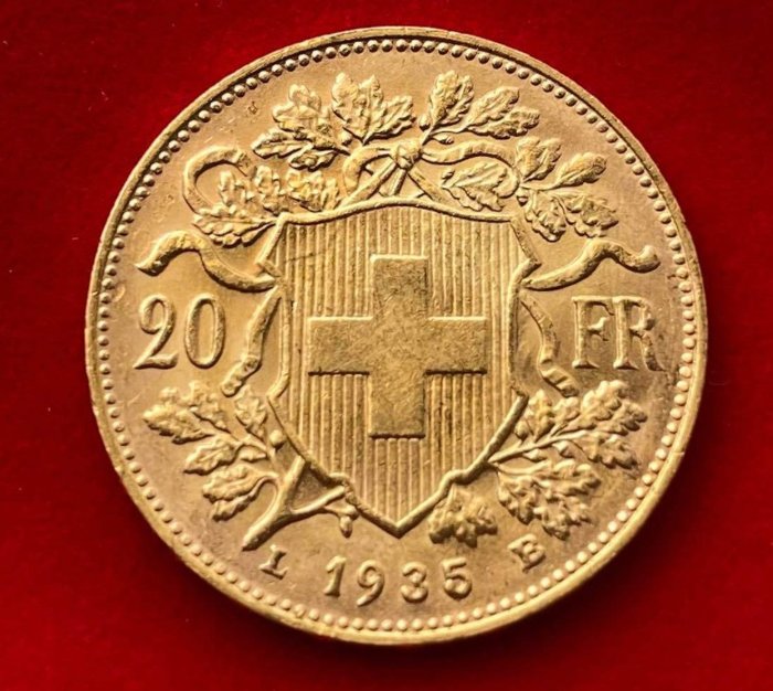 Suisse - 20 Franchi 1935 - Or