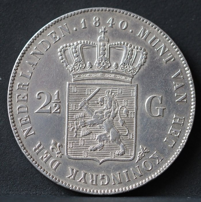 荷兰 - 2½ Gulden of  Rijksdaalder 1840 Koning Willem I - 银