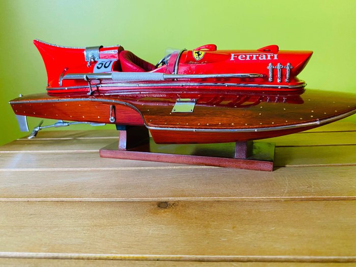 Scale boat model, Ferrari Arno IX Hydroplane wood model model 50cm - Mahogany, Wood - current for sale  London