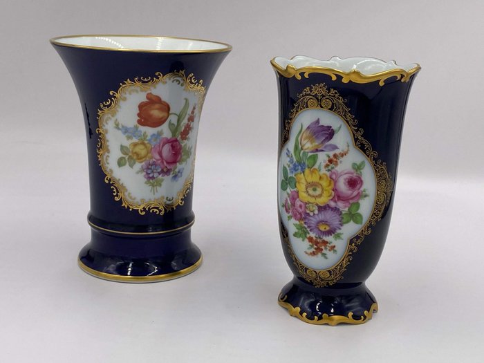Echt Kobalt Bavaria, Hutschenreuther - Vase (2) - Porzellan