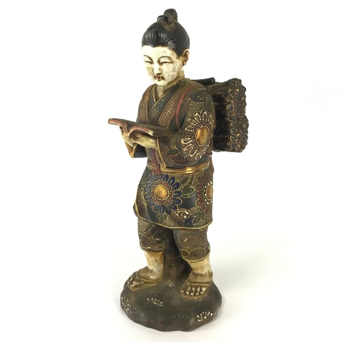 Okimono - Kutani - Poterie - Figurine of Ninomiya Sontoku - Catawiki
