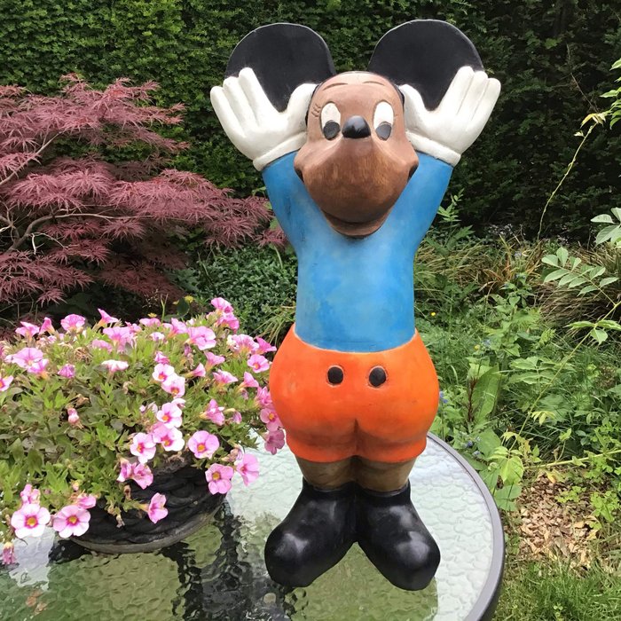 Masszív, fából készült Mickey Mouse szobor nehéz és nagy! - Modern - Fa