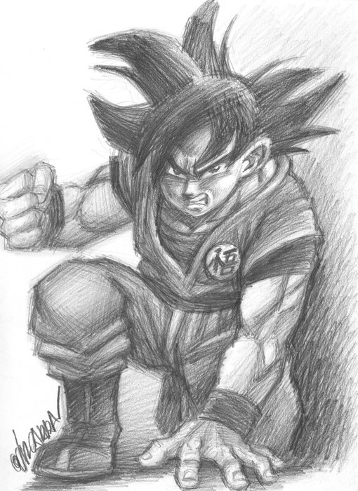 Son Goku - Original Drawing - Joan Vizcarra - Ołówek art