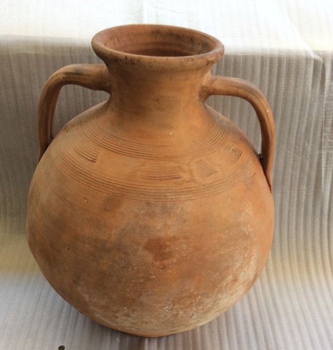 古希腊，希腊化时代 陶瓷 希腊陶器油罐，带手柄