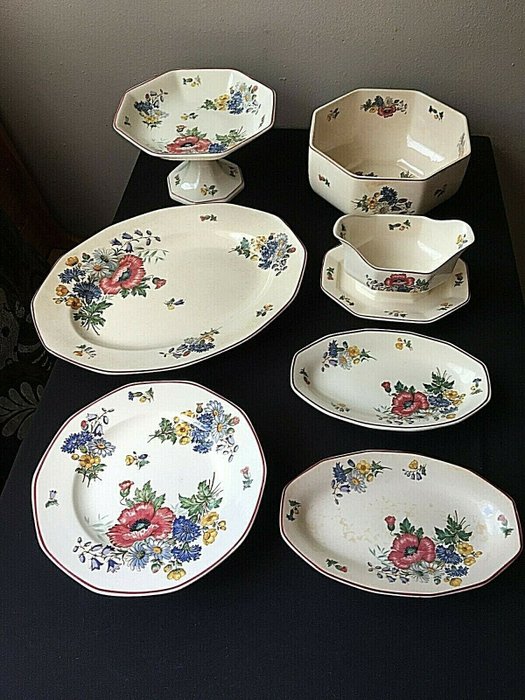 Saar Basin - Villeroy et Boch Saar Basin 1584.Mettlach - Dish bowl salad bowl with saucer (7) - Art Deco - Porcelain