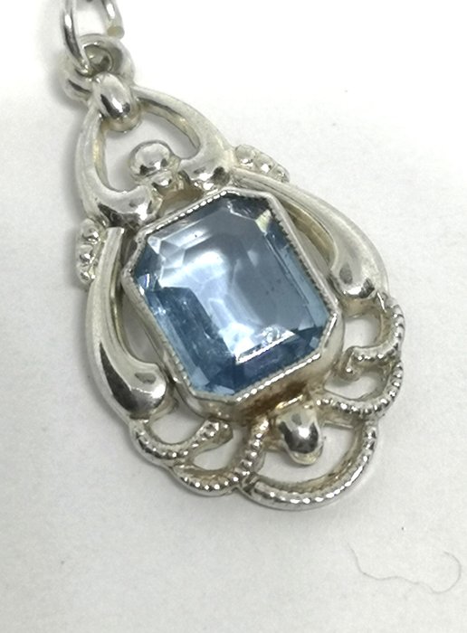 Schmidt & Staub königliche Silberschmiede - 835 Silver - Necklace, Art Nouveau aquamarine
