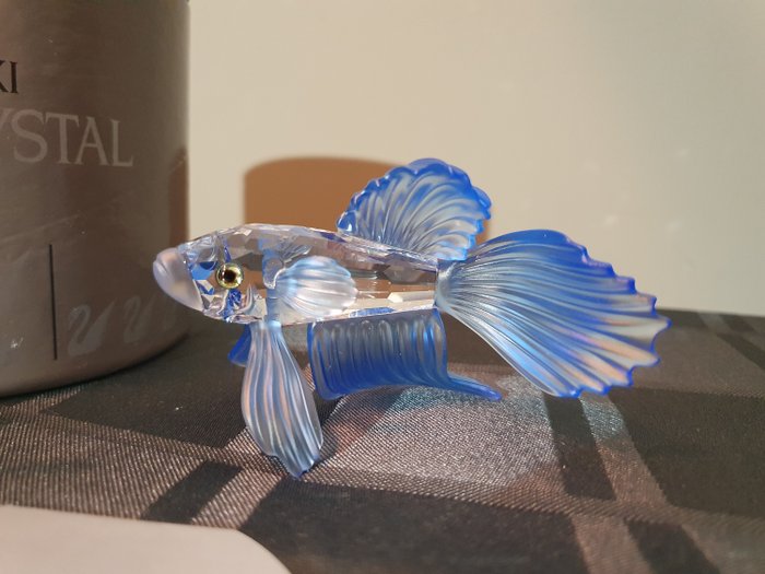 Swarovski - Siamese fighting fish - blue - with original box and certificate - swarovski crystal