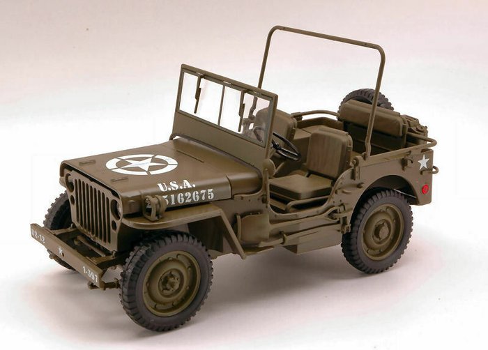 Army 1/18 Welly Jeep Willys U.S 
