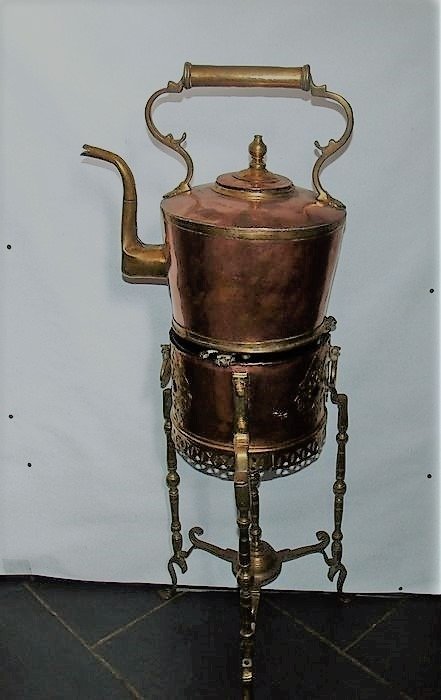 Ceainic vechi vechi (2) - Art Nouveau - Alamă, Cupru