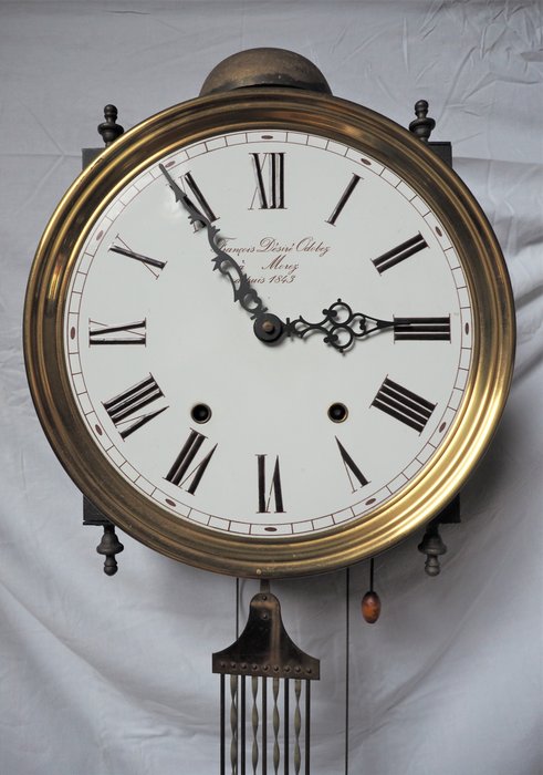 Orologio da parete modello Comtoise - Francois Désiré Odobez à Morez - ferro / ottone - XX secolo