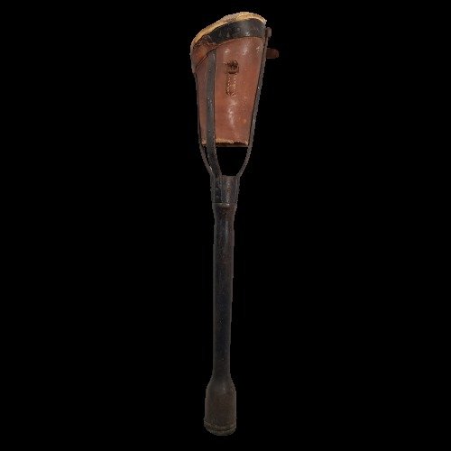 Gamba in legno antico / protesi antica circa 1900! - Legno, Pelle, Ferro / metallo