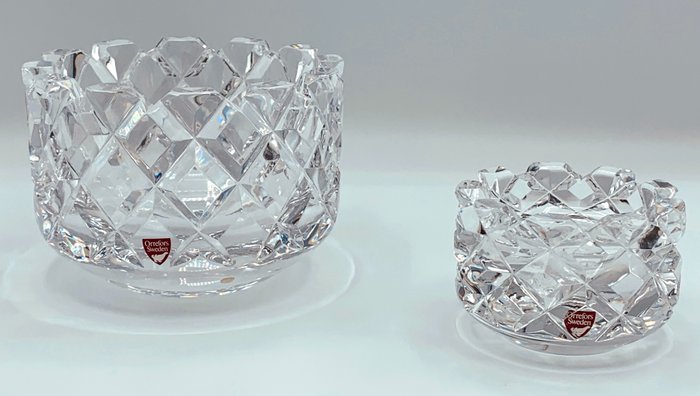 Gunnar Cyrén - Orrefors - GunnarCyrén為Orrefors Sweden設計的碗和燭台 (2) - 水晶