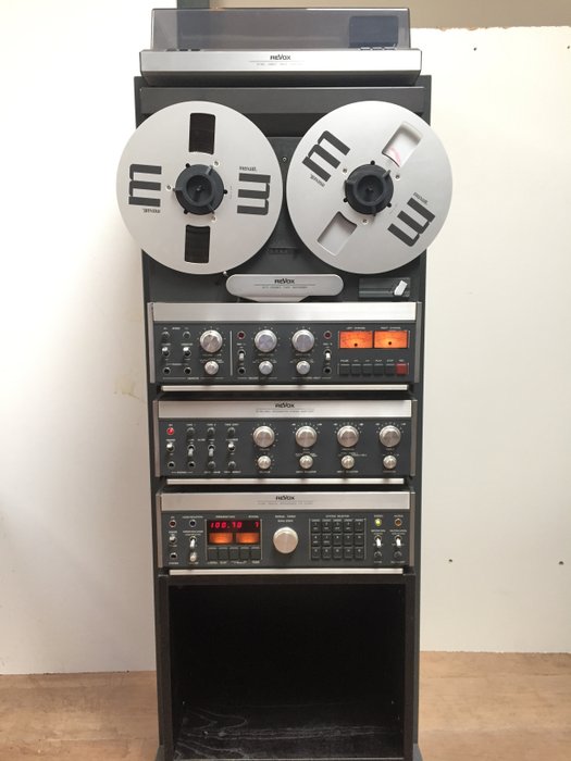 Revox - Full set: B750 MK2, B760, B77, B795, Rack 130  - Tape Deck 26 cm, Gramofon, tuner, Wbudowany wzmacniacz, Stojak