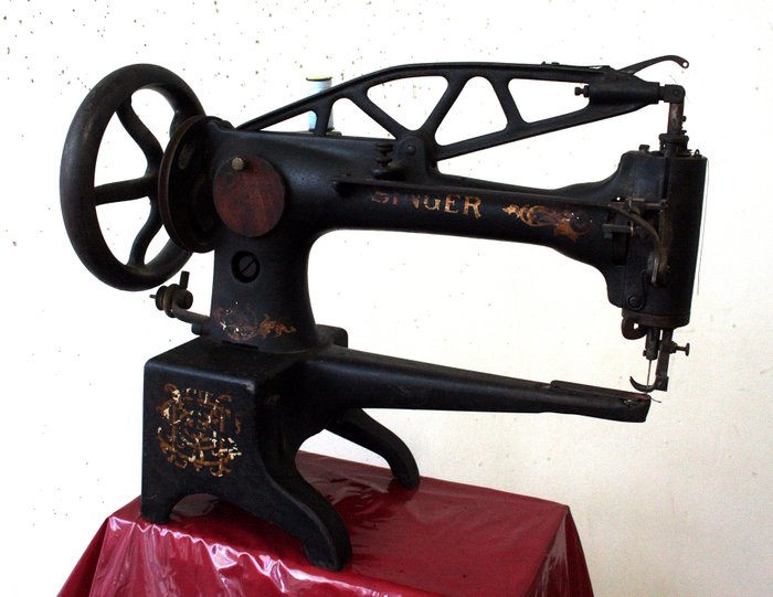 Singer 29K6 - 皮革缝纫机，约1900年 - 铸钢