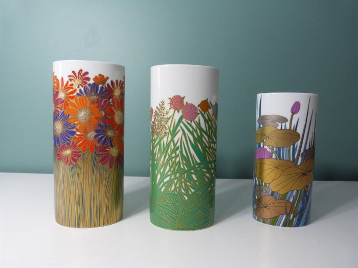Rosenthal - Vases ovales Rosamunde Nairac (3) - Porcelaine