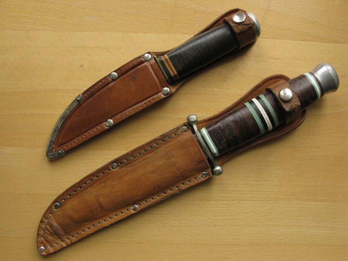 Germany - Hubertus - 2 Vintage Jagdmesser - Bowie - Knife