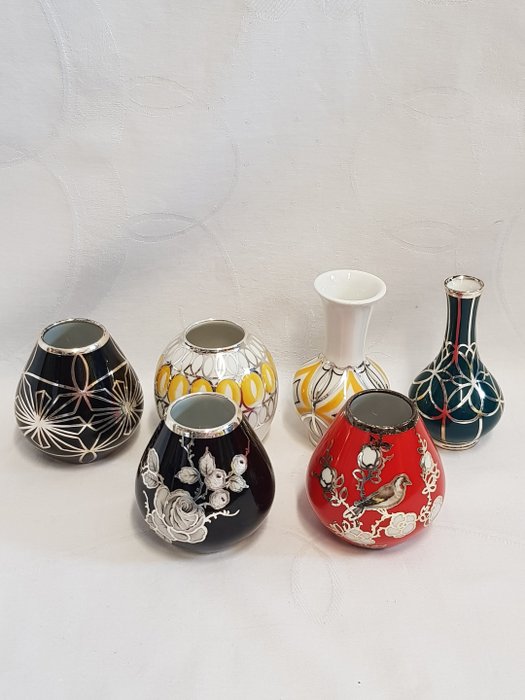 Manfred Veyhl - Vase (6) - Porcelain, Silver