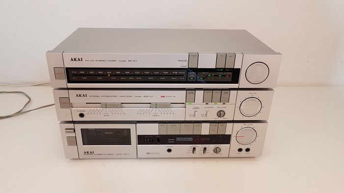 Akai - AM-U1 + HX-1 + AT-K1 - Cassette deck, Stereo amplifier, Tuner