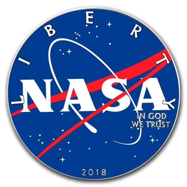 États-Unis. 1 Dollar 2018 NASA 60th Anniversary Colorized - 1 oz