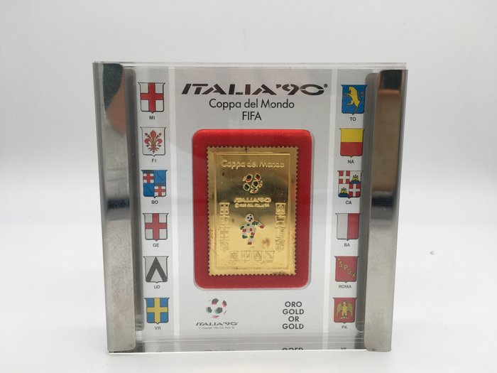 Estampilla 18kt Copa Mundial de Fútbol Italia '90