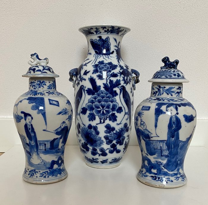 Tre smukke kinesiske vaser fra 1800-tallet - kinesisk porcelæn - markeret (3) - Porcelæn - Kina - 19. århundrede
