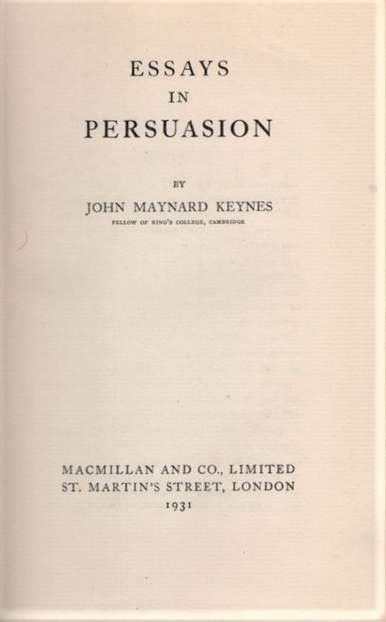 essays in persuasion by john maynard keynes pdf