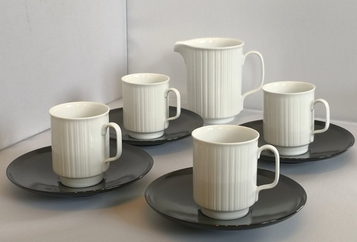Tapio Wirkkala - Rosenthal Studio Line - 黑色咖啡杯服务 - 瓷