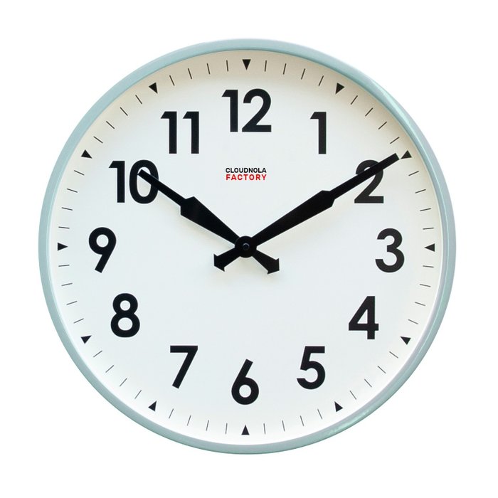 Cloudnola Now White and Silver Wall Clock Diam 12 