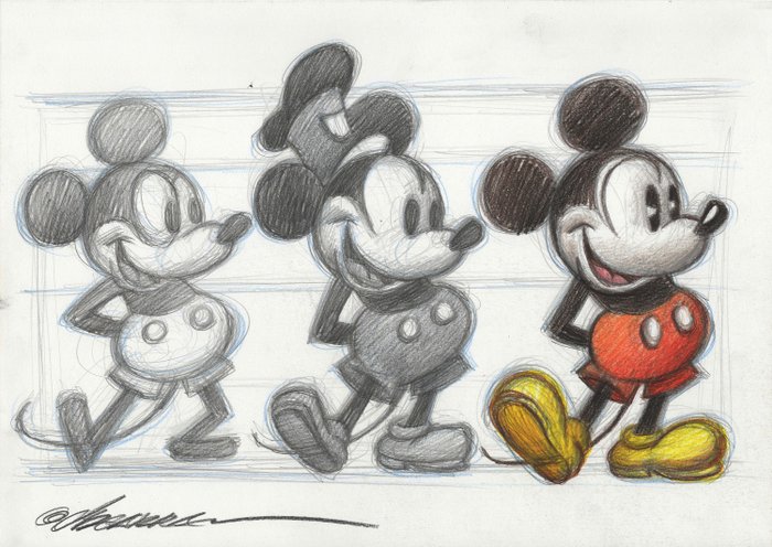 Mickey Mouse 1928-2020 - Original Drawing - Joan Vizcarra - Original Kunst