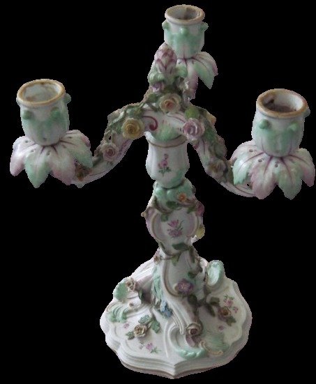 Meissen - Candelabro de porcelana Meissen candelabro (1) - Porcelana