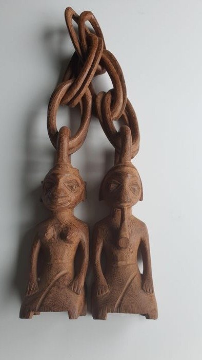 Original tribal art bröllop halsband - Trä - Afrika 