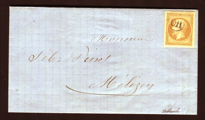 Frankreich 1862 - Rare lettre de Fresse pour Melisey avec un n° 13B Cachet OR - Signé Calves