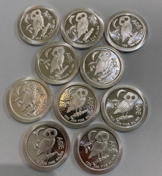 1 oz Silver Athenian Owl Stackable Coin 2020