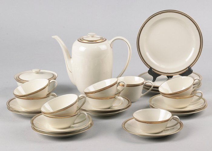 Langenthal Suisse - 12-teiliges Tee-Set - Neoklassizistischer Stil - Porzellan