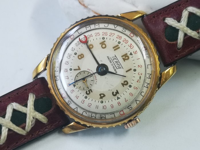 Terfa - Vintage Calendographe Pointer  Watch "No Reserve Price" - Herre - 1950-1959