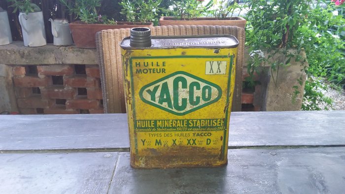 Lata de óleo - ancien bidon d'huile yacco XX l huile du record du monde - yacco  - 1940-1950